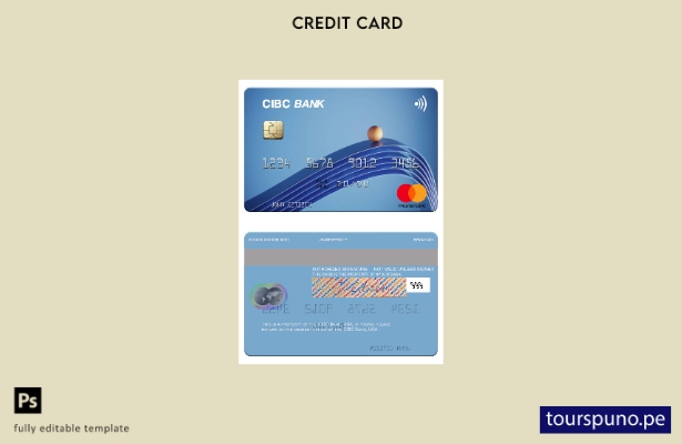 lista para imprimir la plantilla mastercard de USA CIBC Bank